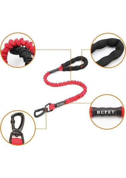 Hcpet Dog Traction Halat Pet Yüksek Elastik Patlamaya Koşullu Elastik Halat, Uzunluk: 75CM (Kırmızı) (Yurt Dışından)