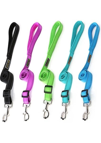 Glow Kalesi Yumuşak Tutar Yansıtıcı Ayarlanabilir Uzunluklu Köpekler Çekiş Halat (Siyah) (Yurt Dışından)