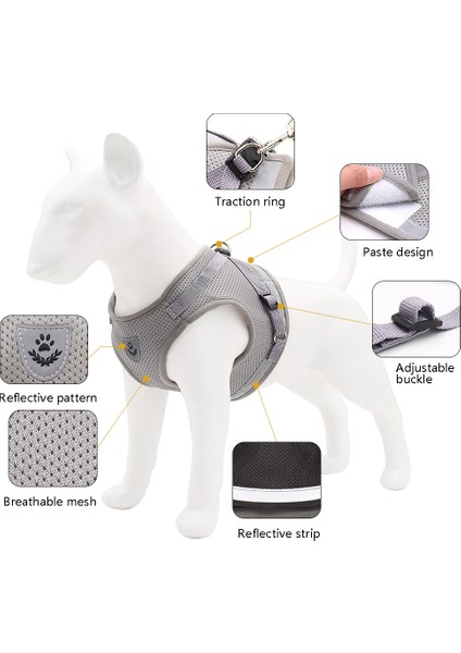 BL-844 Pet Göğüs Kayışları Yansıtıcı Nefes Alabilen Köpek Ipi, Boyut: S (Mavi) (Yurt Dışından) modelleri