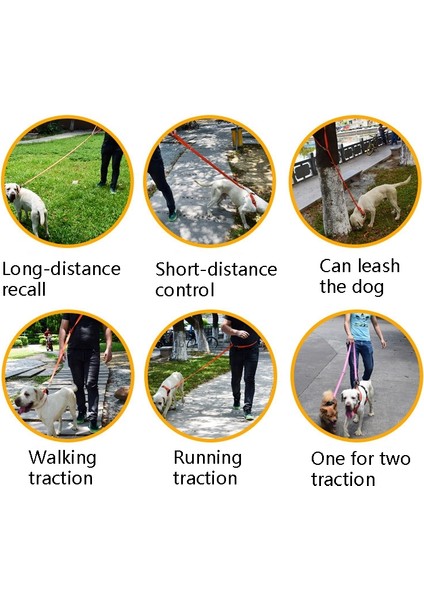 Açık Mekan Çok Fonksiyonlu Köpek Tasma Çift Uç Naylon Çekiş Halat, Boyut: L (Siyah) (Yurt Dışından)