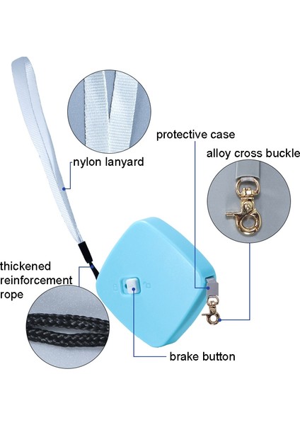 Otomatik Teleskopik Köpek Çekiş Halat Küçük Pet Retractor (Yuvarlak Mavi) (Yurt Dışından)