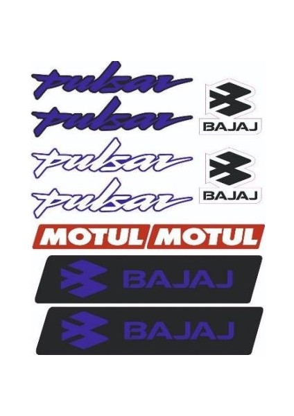 Bajaj Pulsar Sticker A4 Set Lacivert 10 Parça Lacivert