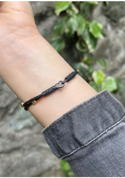 Dore Dorika Boncuklu Gümüş Kazaziye Iki Zincirli Siyah Bileklik fiyatları