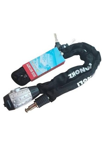 Motosiklet 6 Mm X 200 Cm Zincir Kilit Zhongli Anahtarlı, 2 Metre