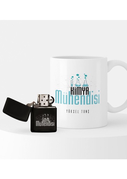 Kişiye Özel Kimya Mühendisi Temalı Çakmak ve Kupa Seti - 1