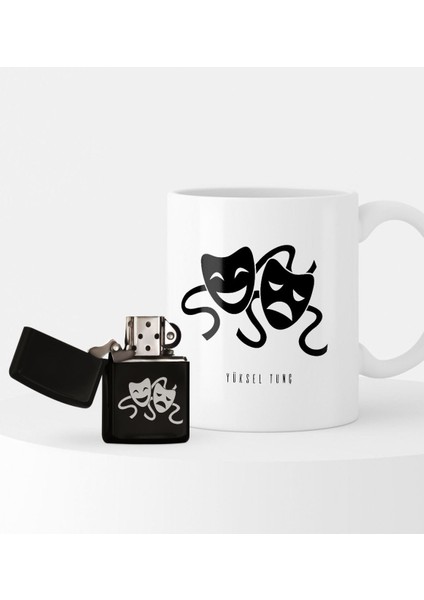 Kişiye Özel Tiyatrocu Temalı Çakmak ve Kupa Seti - 2