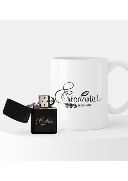 Kişiye Özel Ortodontist Temalı Çakmak ve Kupa Seti - 1