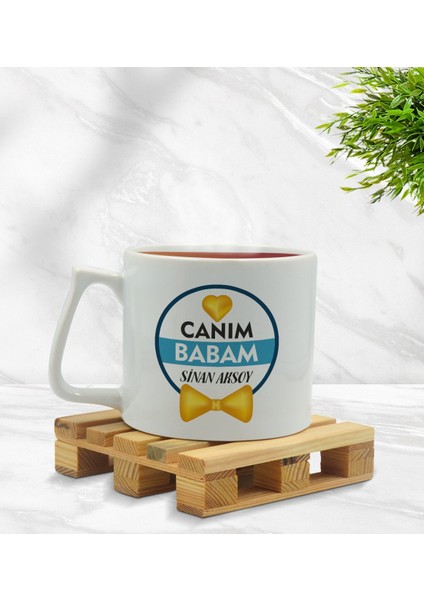 Kişiye Özel Canım Babam Tasarımlı Middle Beyaz Kupa Bardak - Model 1