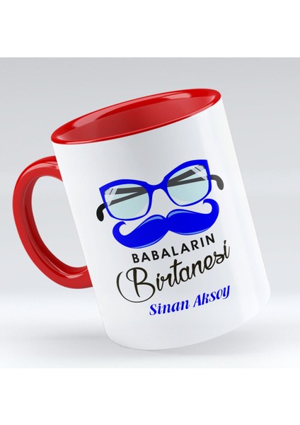 Kişiye Özel Babaların Bir Tanesi Tasarımlı Kırmızı Kupa Bardak - Model 1