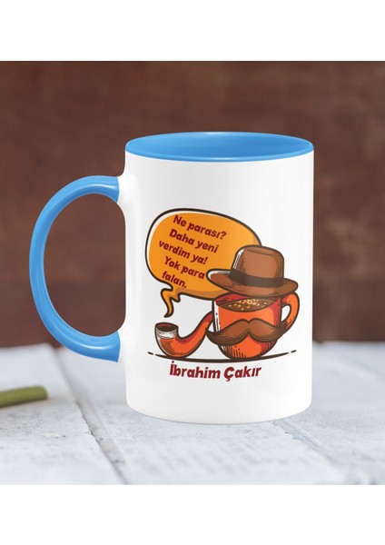 Kişiye Özel Babalar Günü Temalı Mavi Kupa Bardak 22-318M