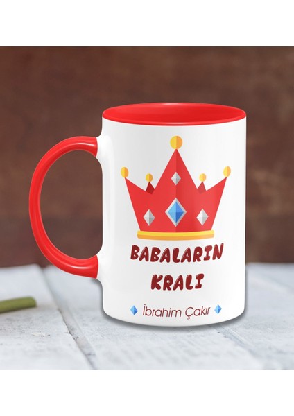 Kişiye Özel Babalar Günü Temalı Kırmızı Kupa Bardak 19-267K