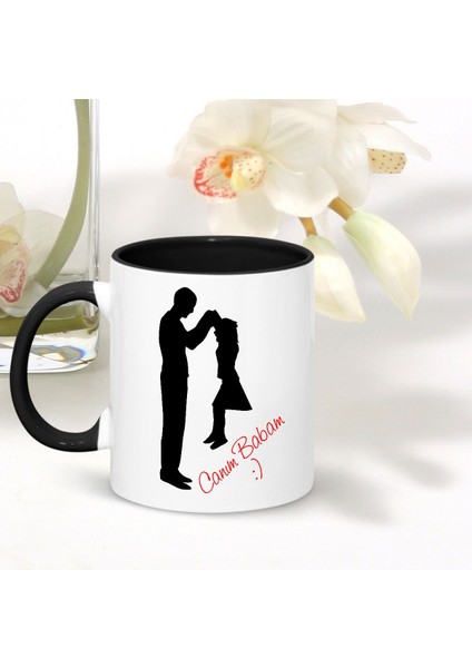 Kişiye Özel Siyah Kupa Bardak (Babalar Günü Temalı) 002