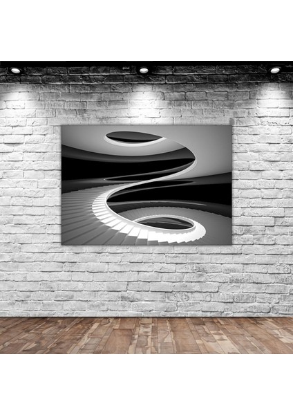 Home Üç Boyutlu Spiral Merdiven Tasarımlı Kanvas Tablo 30 x 50 cm - 1