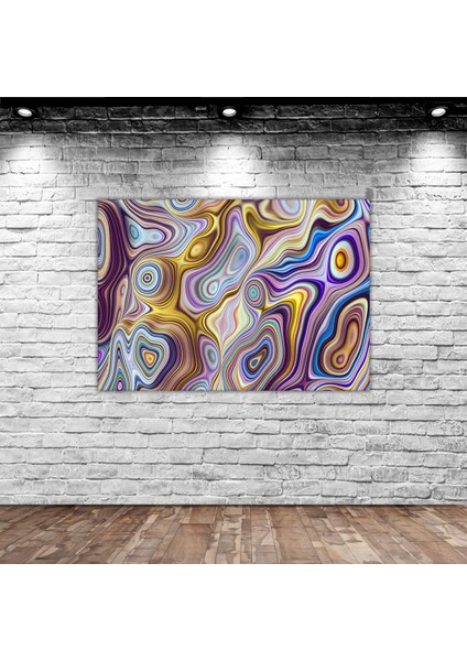 Home Üç Boyutlu Soyut Dalgalı Çizgiler Tasarımlı Kanvas Tablo 30 x 50 cm - 5
