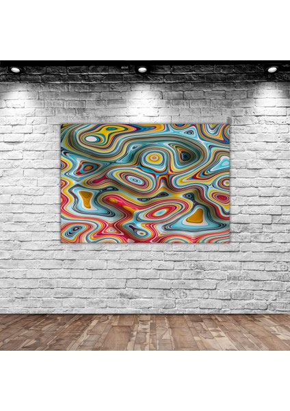 Home Üç Boyutlu Soyut Dalgalı Çizgiler Tasarımlı Kanvas Tablo 30 x 50 cm - 4