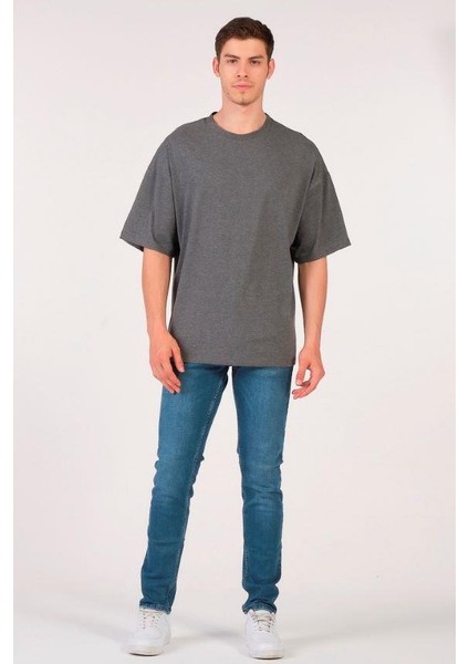 Unisex Oversize T-Shirt Non Fıctıon (Erkek -Kadın) Renk Antrasit
