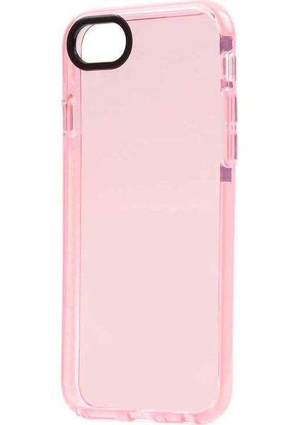 - Apple iPhone SE 2022 - Kılıf Tırtık Kenarlı Renk Geçişli Sert Punto Kapak - Pembe