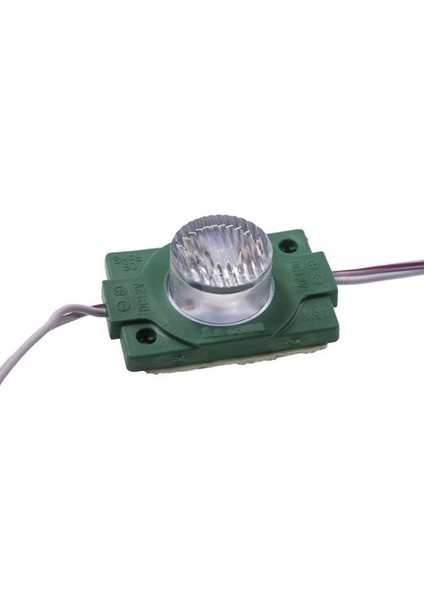 12 Volt 1.5 Watt Tek Mercekli Modül Led Yeşil (10 Adet)