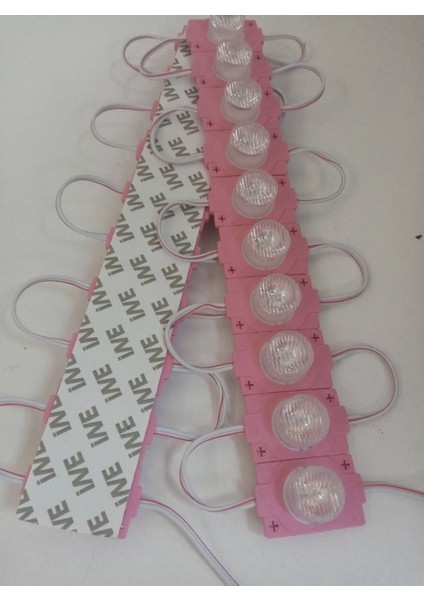 12 Volt 1.5 Watt Tek Mercekli Modül Led Pembe (10 Adet)
