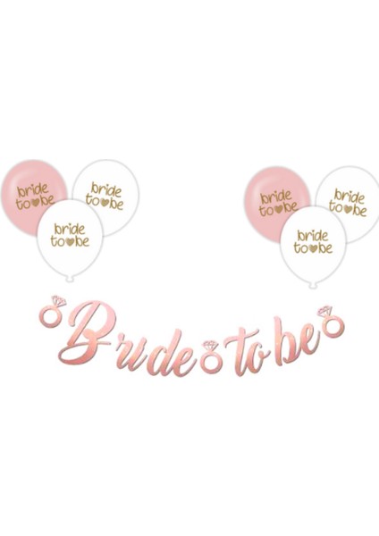 Bride To Be Rose Gold Balonlu Set