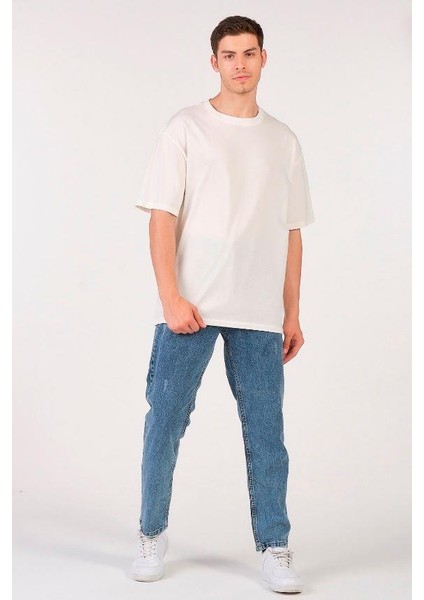 Unisex Oversize T-Shirt Non Fıctıon (Erkek -Kadın) Renk Ekru