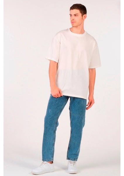 Unisex Oversize T-Shirt Non Fıctıon (Erkek -Kadın) Renk Ekru