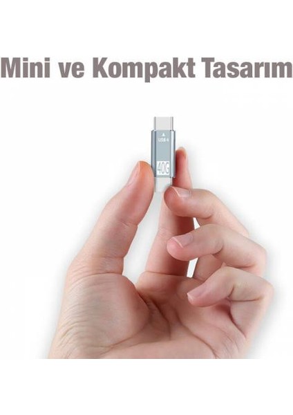 Polham 40GBPS Type-C To Type-C Çevirici Adaptör USB 4 Yüksek Hızda Veri Aktarım Kiti Type-C To Type
