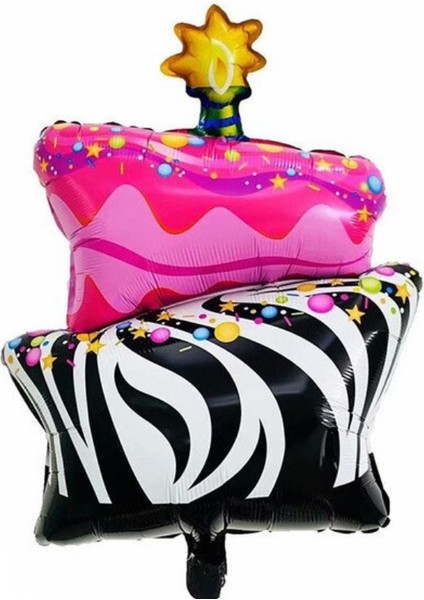 Zebra Desenli Pasta Folyo Balon