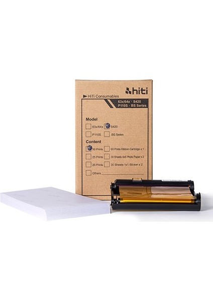 S420 Fotoğraf Kağıdı 50'lik 10X15CM Fotoğraf Kağıdı ve Ribbonu