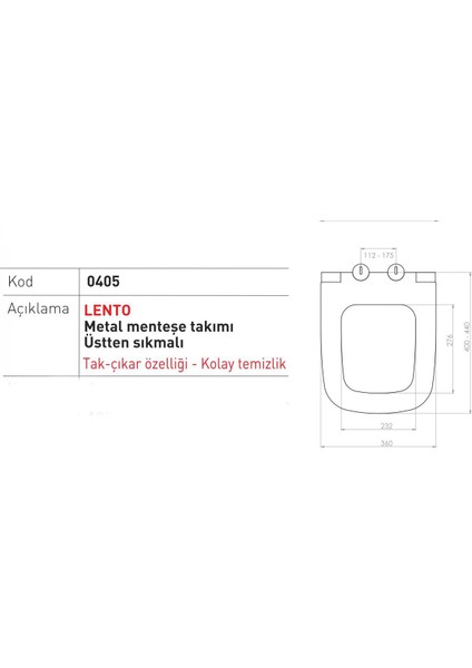 Yavaş Kapanan Klozet Kapağı Lento Duroplast