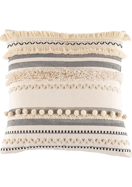 Fas Boho Atmak Yastık Kapak Kare Dokuma Yastık Kılıfı Kanepe Kanepe Kare 45X45 cm(Yurt Dışından)