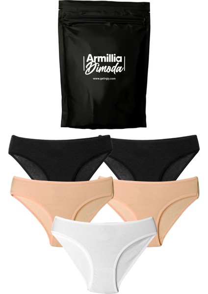 Merry Secret's Kadın Günlük Bikini Külot Hijyenik Premium Paketinde Penye Esnek Kumaş