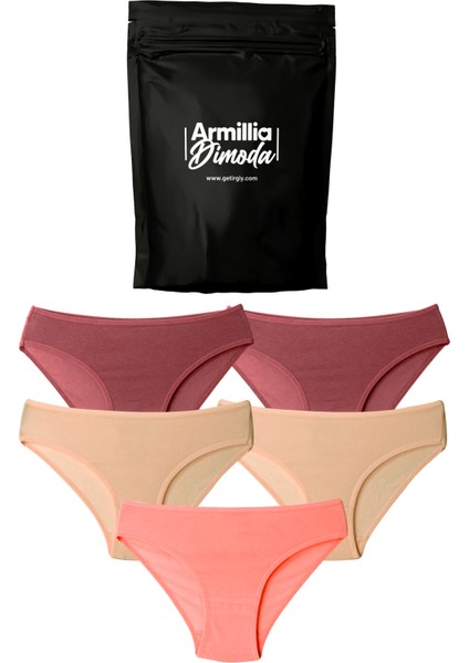 Merry Secret's Kadın Günlük Bikini Külot Hijyenik Premium Paketinde Penye Esnek Kumaş