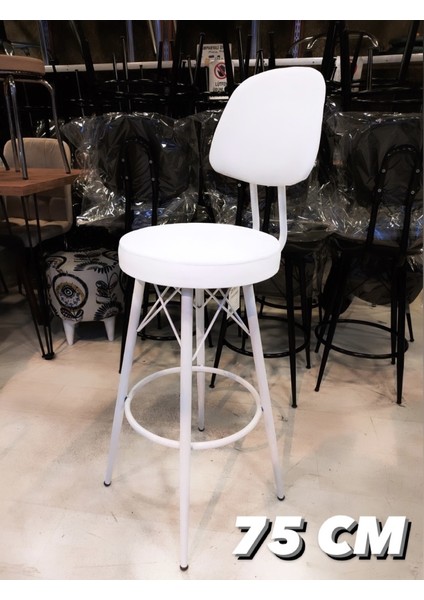 Dolce Bar Sandalyesi 75 cm BEYAZ.100 Ile 115 cm Arası Ada ve Masalara Uygundur.