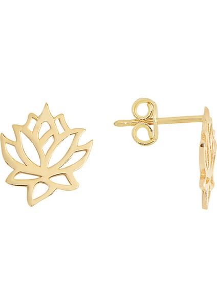 Altın Lotus Küpe