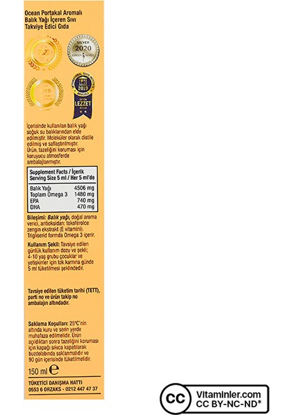 Ocean Balık Yağı Şurup 150 Ml