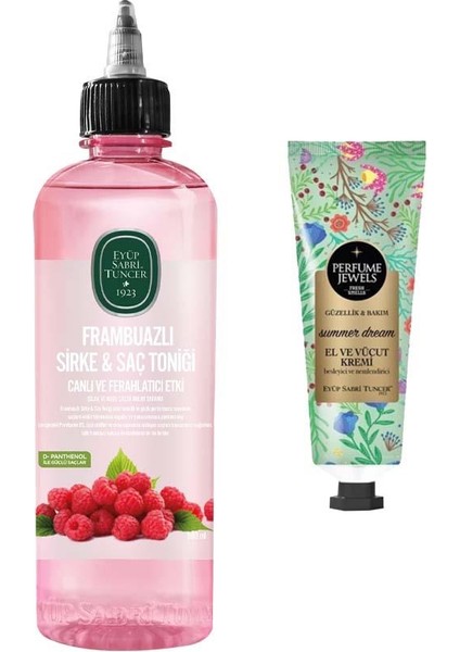 Frambuazlı Sirke & Saç Toniği 500 ml ve Perfume Jewels Summer Dream El Kremi 50 ml