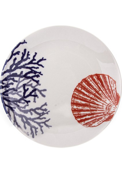 Marine Deniz Kabuğu Düz Tabak 25 cm