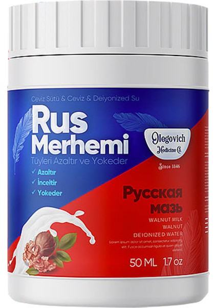 Rus Merhemi Tüy Dökücü 50ML 2ADET