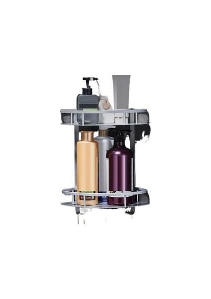 Uzay Alüminyum Banyo Rafı Dahili, Duvarda Sıhhi Sorgulama, Güçlü Yatak Kapasiteli Tripod, Duvara Monte Duş Jeli