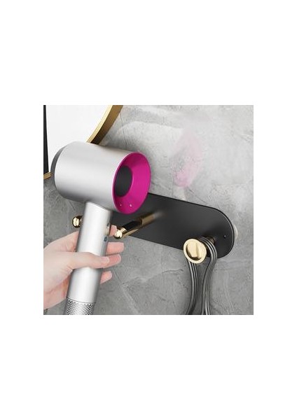 Banyo Dyson Saç Kurutma Makinesi Raf Banyo Vanity Duvar Asılı Ücretsiz Yumruk Depolama Raf Saç Kurutma Makinesi Asılı Raf fiyatları