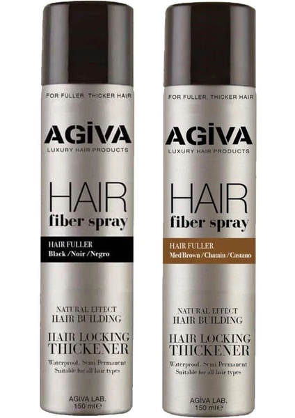 Dolgunlaştırıcı Hair Fiber Spray Siyah-Kahverengi Set