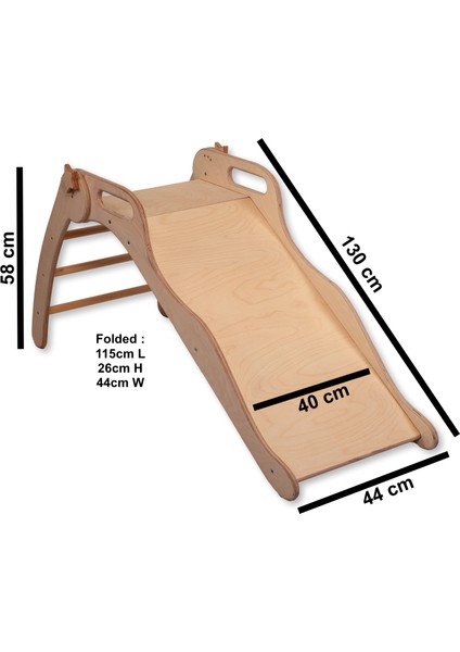 Pikler Montessori Kaydırak (3 Basamaklı Eğlence Kaydırağı)