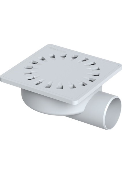 Çamur Yer Süzgeci Sifonu 25*25 cm 100 Lük Yandan Çıkışlı