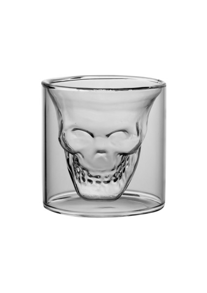 1 Adet 220 ml Çoklu Kapasiteli Çift Şeffaf Kafatası Kahve Fincanı Kristal Cam Viski Vodka Bar Kulübü Bira Şarap Cam | Gravür (Yurt Dışından)