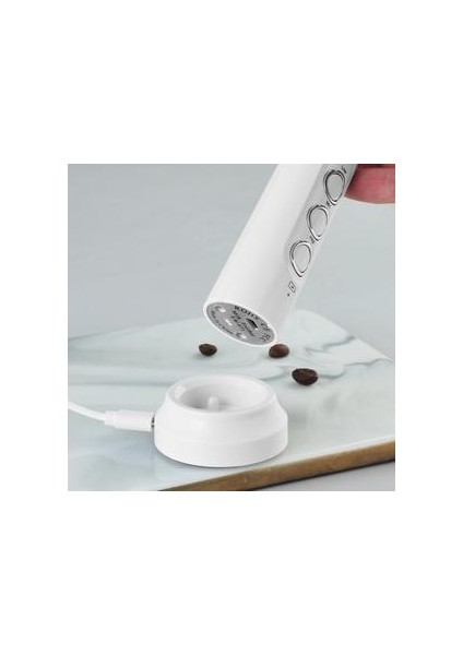 Beyaz USB Elektrikli Süt Froother 3 Hızlar Cappuccino Kahve Foamer Çırpma Teli El Yumurta Çırpıcı Çikolatalı Latte Içecek Karıştırıcı | Yumurta Çırpıcı (Yurt Dışından) fırsatları