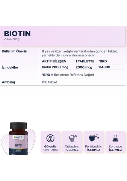 Biotin 2000 Mcg & Collagen&Hyaluronic Acid