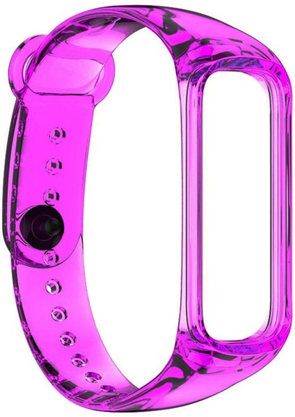 Samsung Galaxy Fit 2 R220 Kordon Transparent Clear Band Pembe