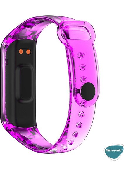 Samsung Galaxy Fit 2 R220 Kordon Transparent Clear Band Pembe