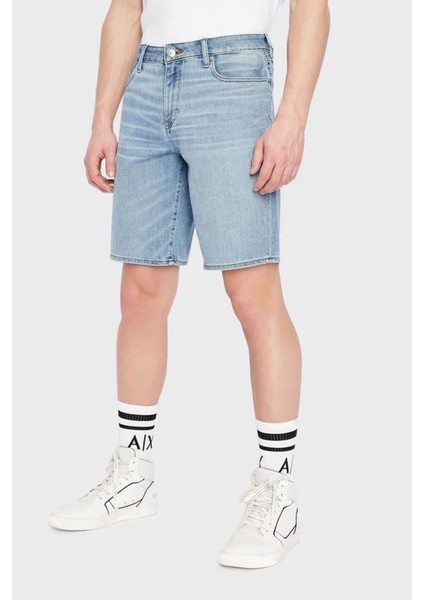 J65 Pamuklu Keten Karışımlı Slim Fit Kot Short Erkek Short 3LZJ65 Z1FCZ 1500